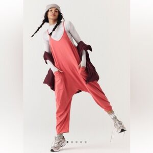 Free People FP Movement hot shot onesie in red